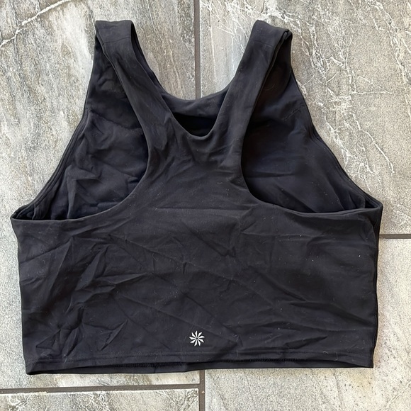 🖤 Athleta Lot Bundle 2 Crop Tanks / Bra Top size Small / Medium Black Leopard - Picture 2 of 14